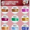 Maud's Flavored Coffee Pods Variety Pack, 40 ct | 9 Assorted Coffee Flavors | 100% Arabica Roasted Coffee | Solar Energy Produced Recyclable Pods Compatible with Keurig K Cups Maker