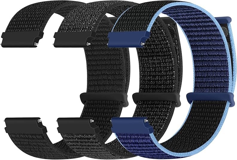Quick Release Nylon Watch Band 18mm 20mm 22mm for Women Men Nylon Sport Loop Watch Straps Adjustable Breathable Replacement Bands,